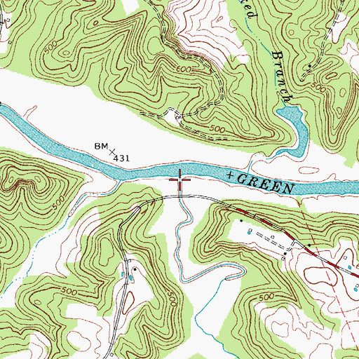 Topographic Map of Little Beaverdam Creek, KY