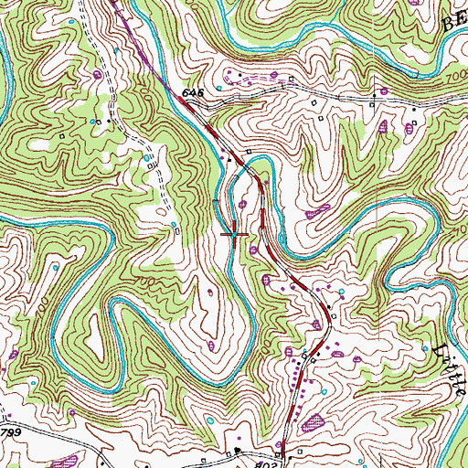 Topographic Map of Little Beech Creek, KY
