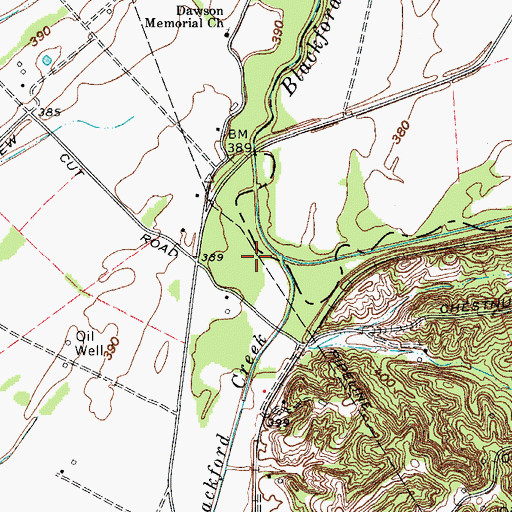 Topographic Map of Little Blackford Creek, KY