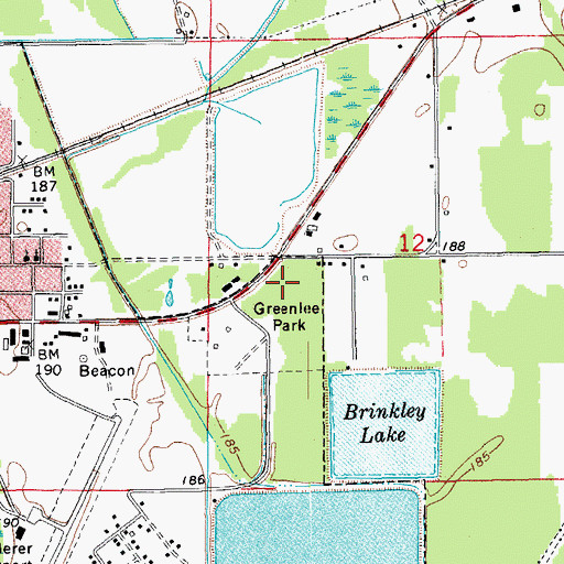 Topographic Map of Greenlee Park, AR