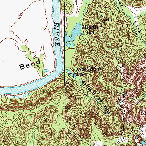 Topographic Map of Little Bluff Lake, KY