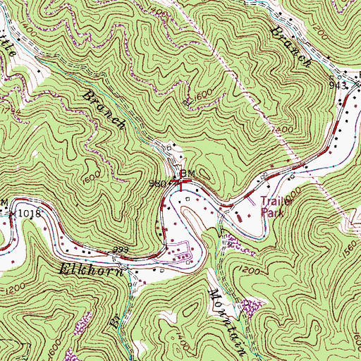 Topographic Map of Little Branch, KY