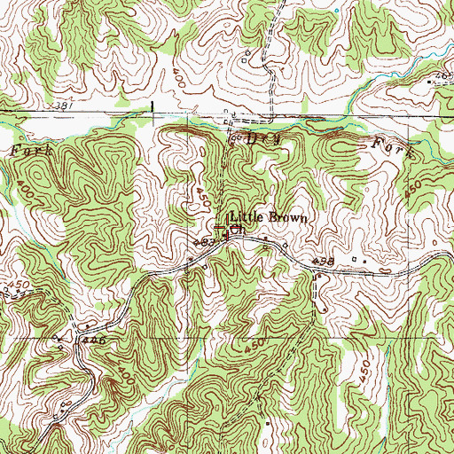 Topographic Map of Little Brown Church, KY