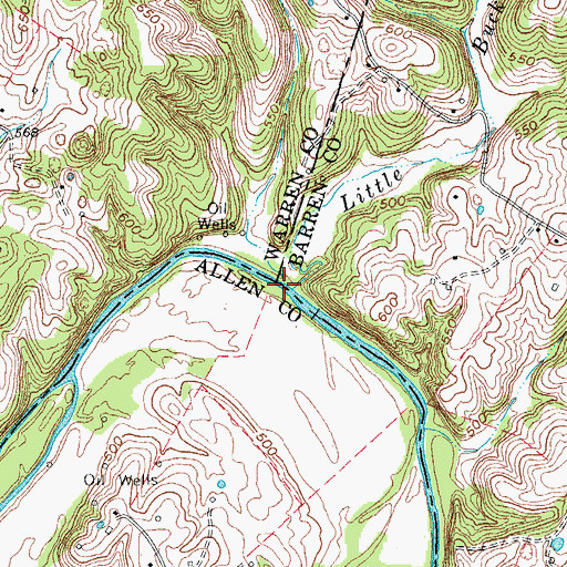 Topographic Map of Little Buck Creek, KY