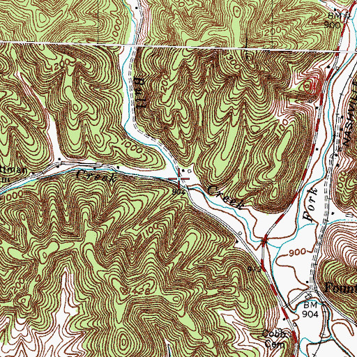 Topographic Map of Little Bull Creek, KY