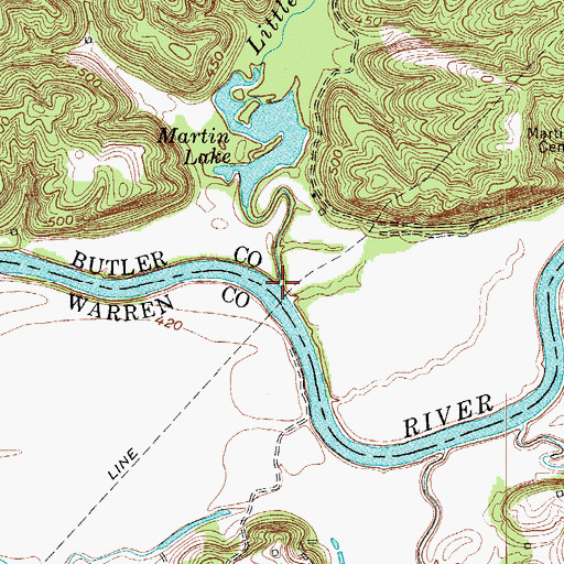 Topographic Map of Little Bull Creek, KY