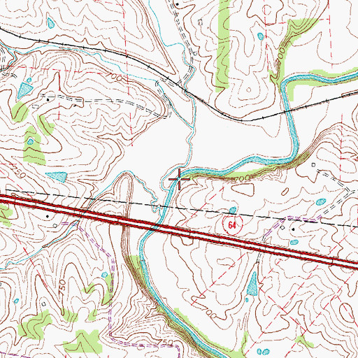 Topographic Map of Little Bullskin Creek, KY