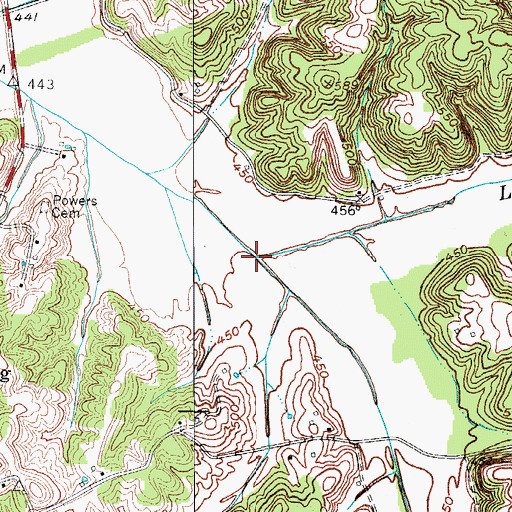 Topographic Map of Little Caney Creek, KY