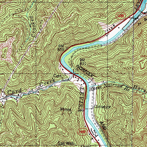 Topographic Map of Little Card Creek, KY