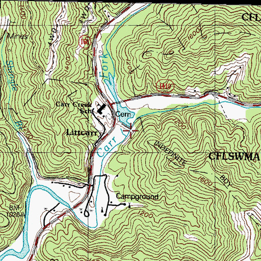 Topographic Map of Little Carr Fork, KY