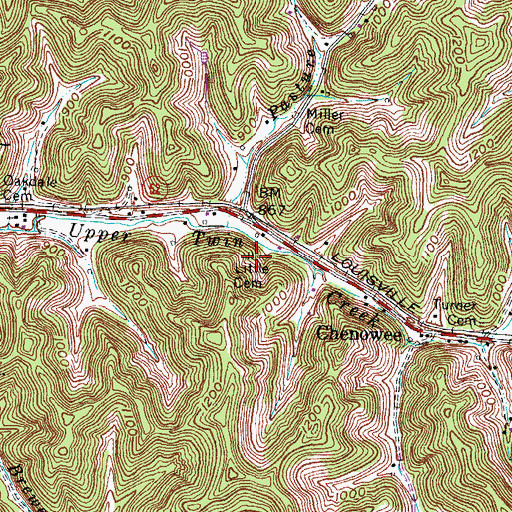 Topographic Map of Little Cemetery, KY