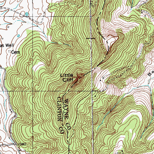 Topographic Map of Little Cliff, KY