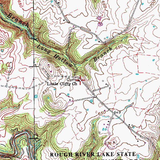 Topographic Map of Little Clifty Church, KY
