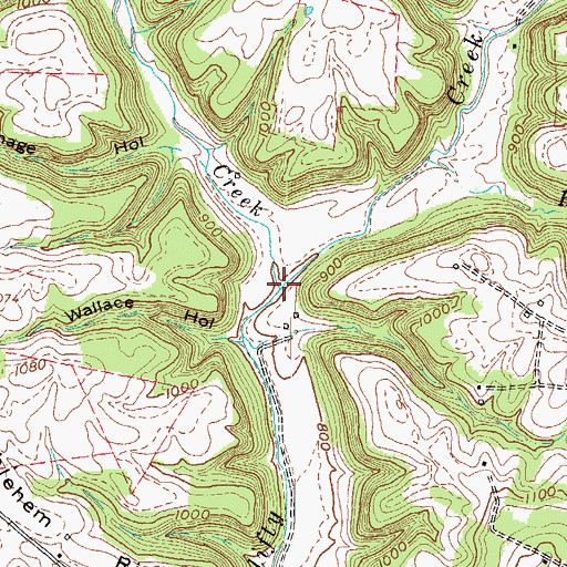 Topographic Map of Little Clifty Creek, KY