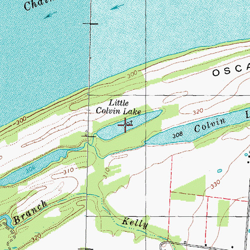 Topographic Map of Little Colvin Lake, KY