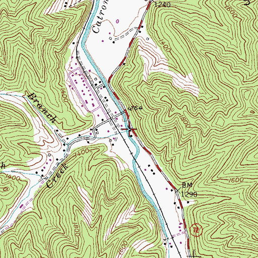 Topographic Map of Little Creek, KY
