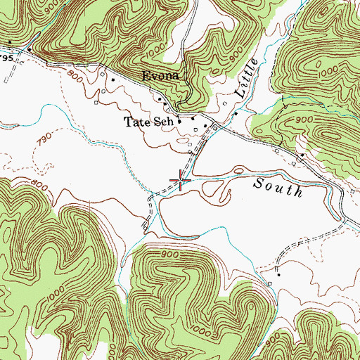 Topographic Map of Little Creek, KY