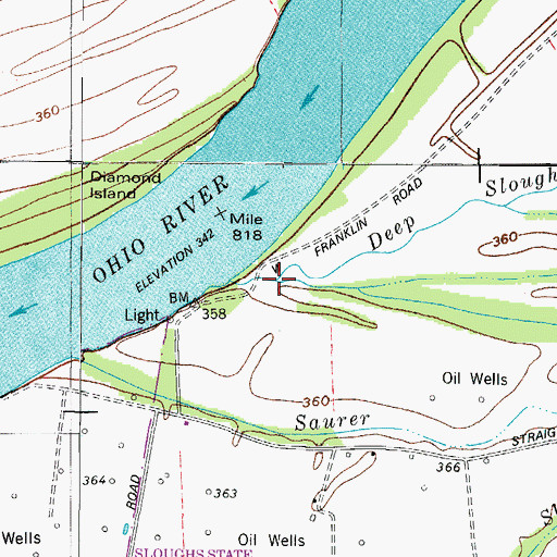Topographic Map of Little Cypress Slough, KY