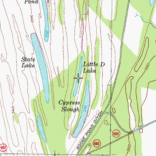 Topographic Map of Little Ditch Lake, KY