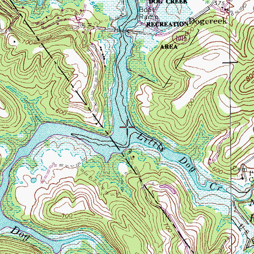 Topographic Map of Little Dog Creek, KY