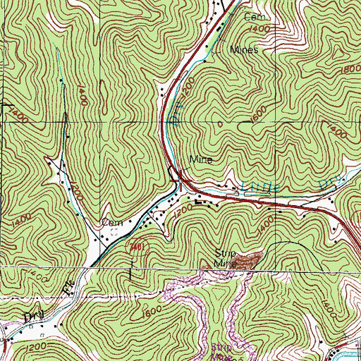 Topographic Map of Little Dry Fork, KY