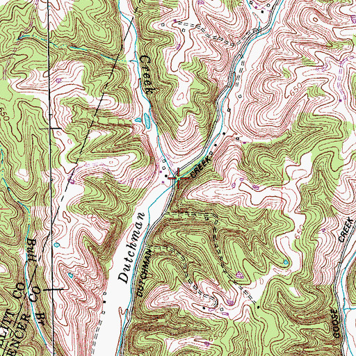 Topographic Map of Little Dutchman Creek, KY