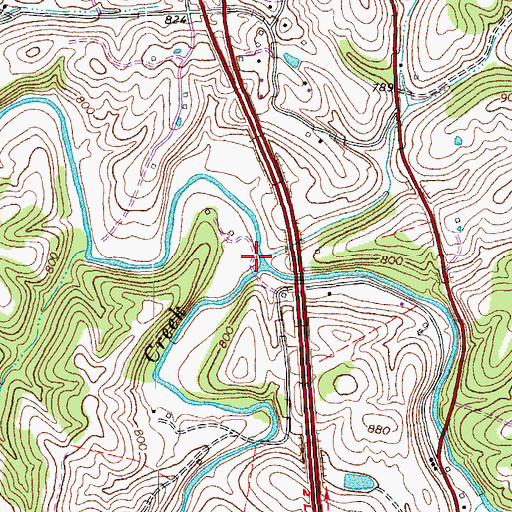 Topographic Map of Little Eagle Creek, KY