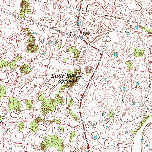 Topographic Map of Little Elk Spring, KY