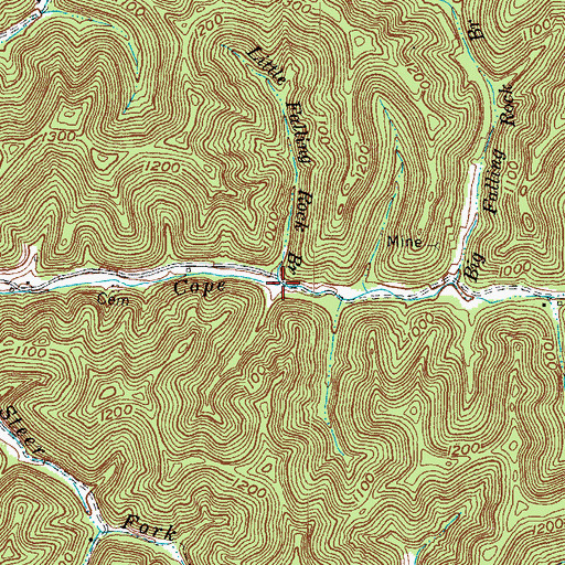 Topographic Map of Little Falling Rock Branch, KY
