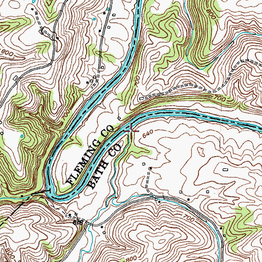 Topographic Map of Little Flat Creek, KY