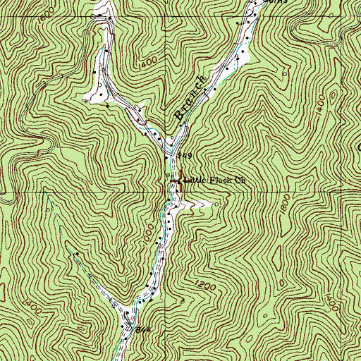Topographic Map of Little Flock Regular Baptist Church, KY