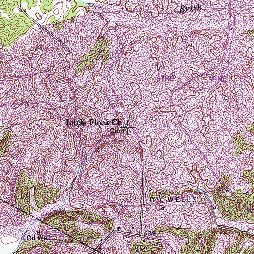 Topographic Map of Little Flock Church, KY