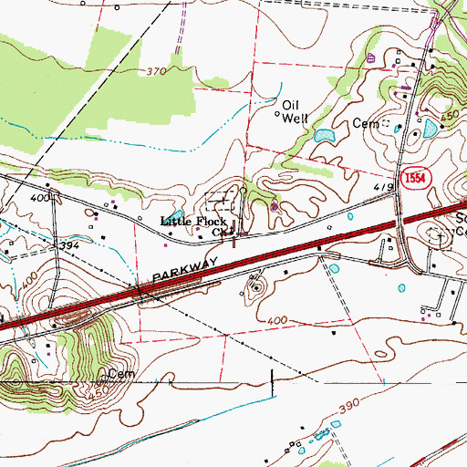 Topographic Map of Little Flock Church, KY