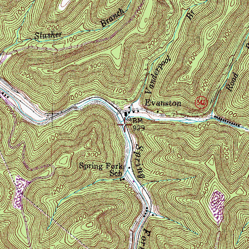 Topographic Map of Little Fork, KY