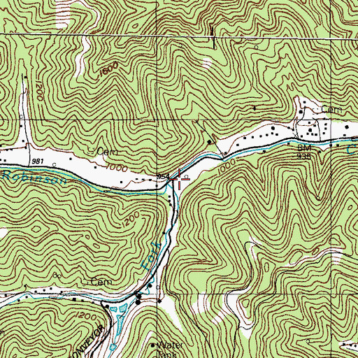 Topographic Map of Little Fork, KY