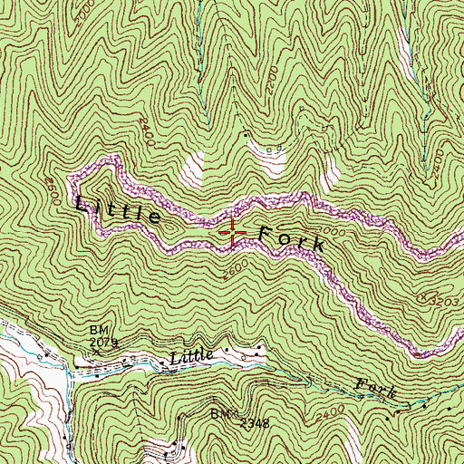 Topographic Map of Little Fork Ridge, KY