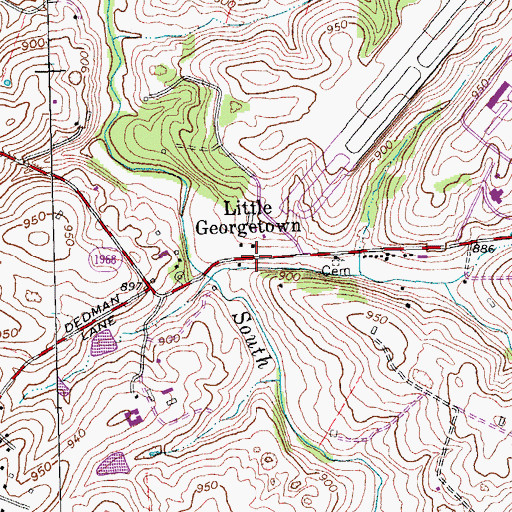Topographic Map of Little Georgetown, KY