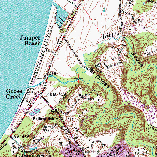 Topographic Map of Little Goose Creek, KY