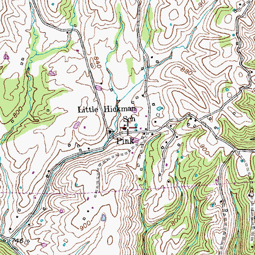 Topographic Map of Little Hickman School, KY