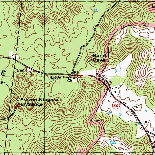 Topographic Map of Little Hope Church, KY