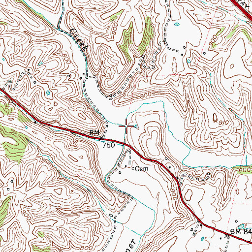 Topographic Map of Little Howard Creek, KY