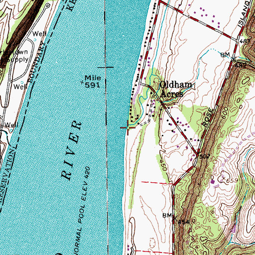 Topographic Map of Little Huckleberry Creek, KY
