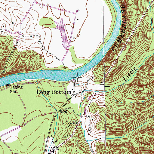 Topographic Map of Little Indian Creek, KY