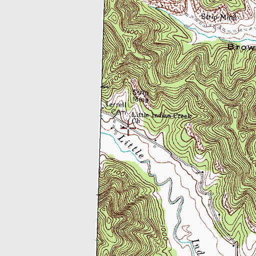 Topographic Map of Little Indian Creek Church, KY