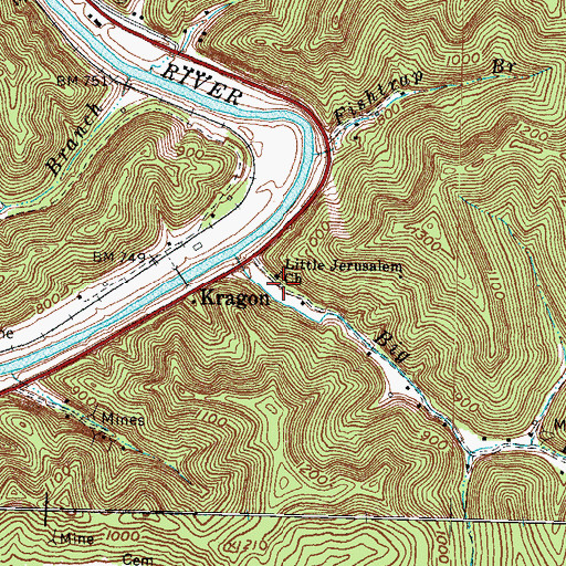 Topographic Map of Little Jerusalem Church, KY