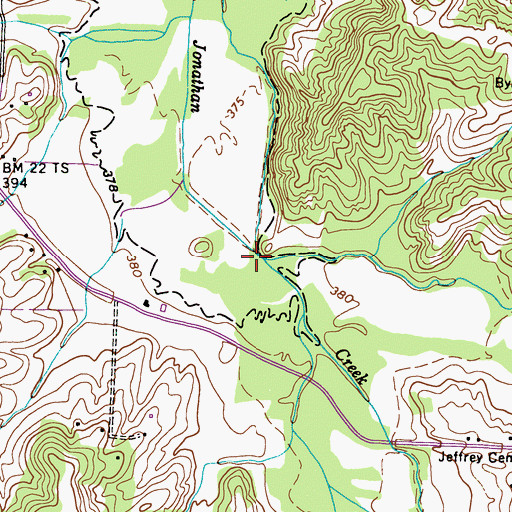 Topographic Map of Little Jonathan Creek, KY