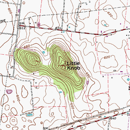 Topographic Map of Little Knob, KY