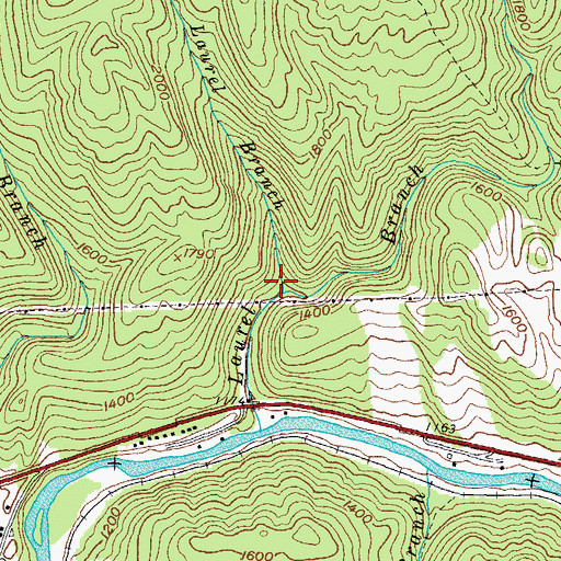 Topographic Map of Little Laurel Branch, KY