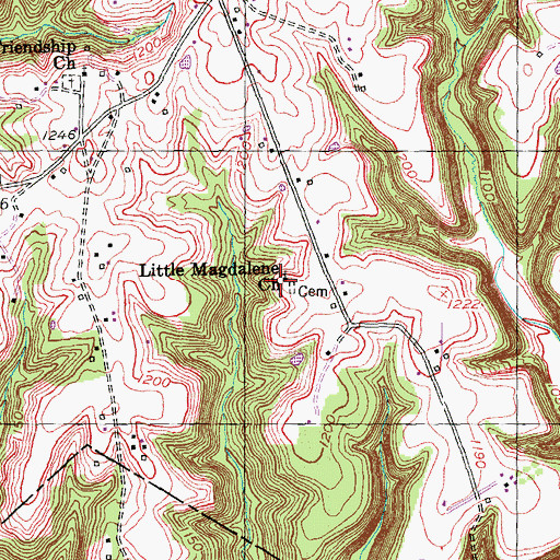 Topographic Map of Little Magdalene Church, KY