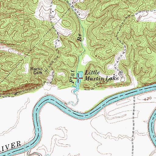 Topographic Map of Little Martin Lake, KY